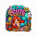 Too Cute To Spook Mermaid Halloween DTF Transfer – Under The Sea Trick or Treat Design