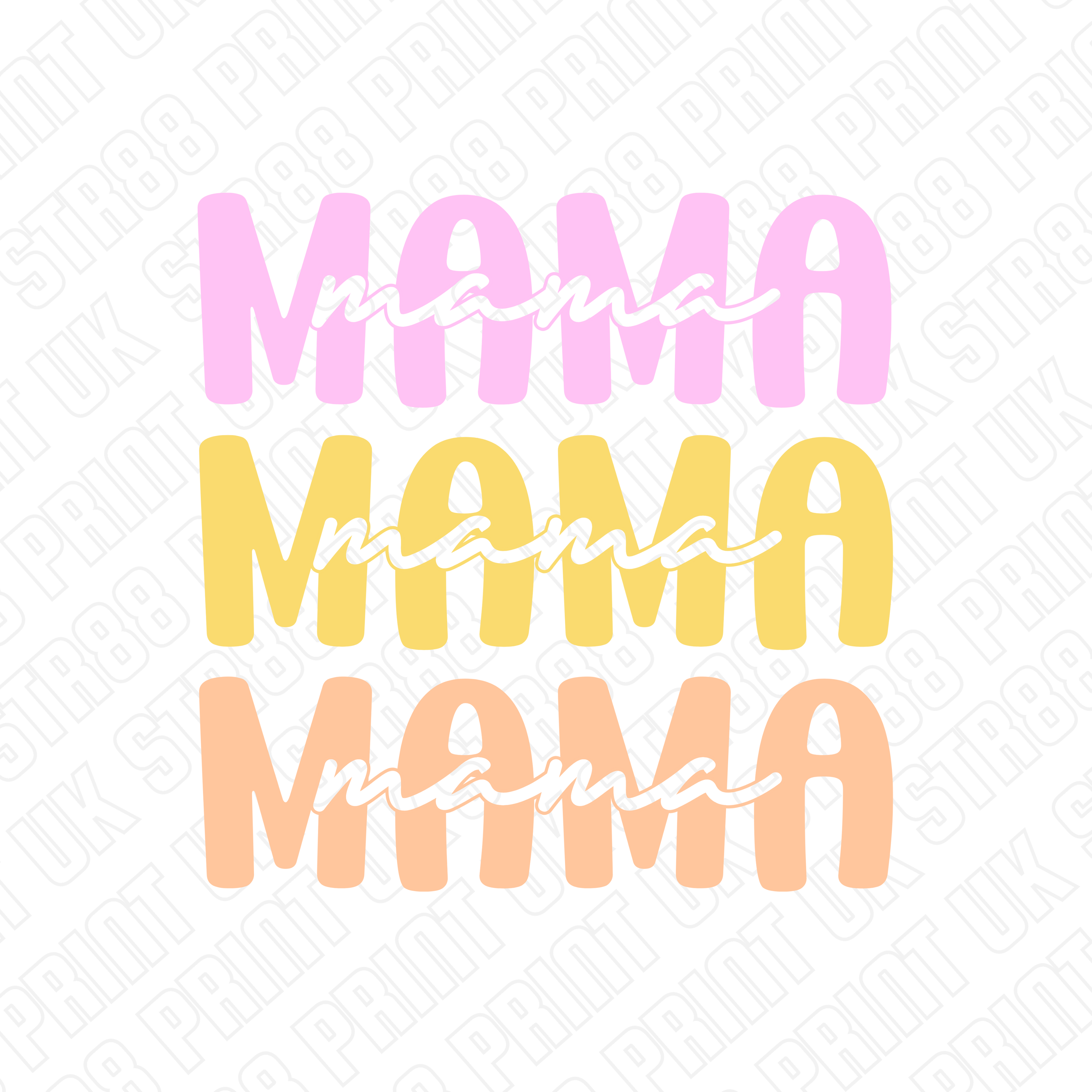 Mama DTF Transfer – Minimal Pastel Ready to Press Design