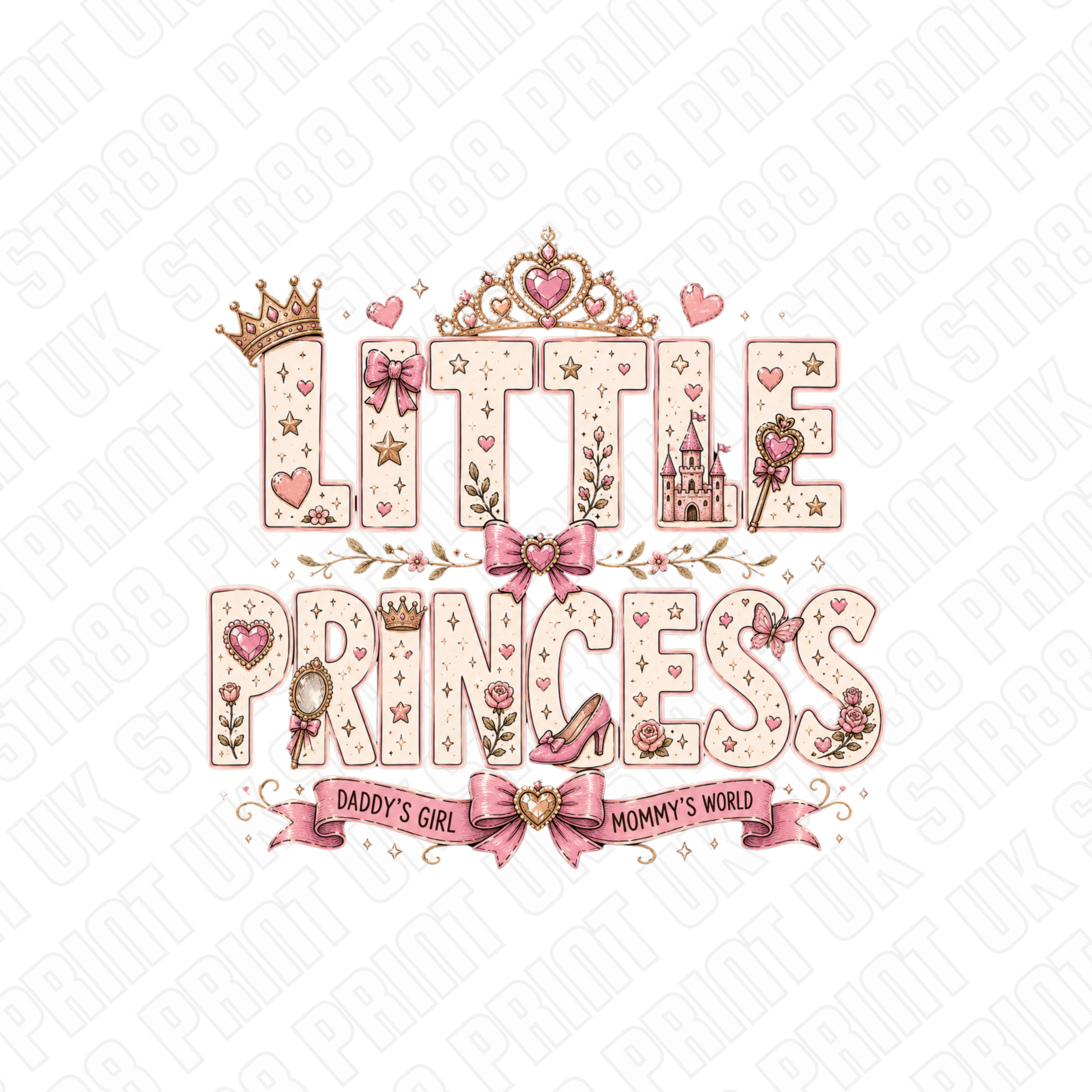 Little Princess DTF Transfer – Pink Girls Ready to Press Design