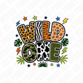 Wild One Animal Print DTF Transfer – First Birthday Ready to Press Design