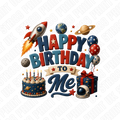 Happy Birthday To Me Space DTF Transfer – Ready to Press