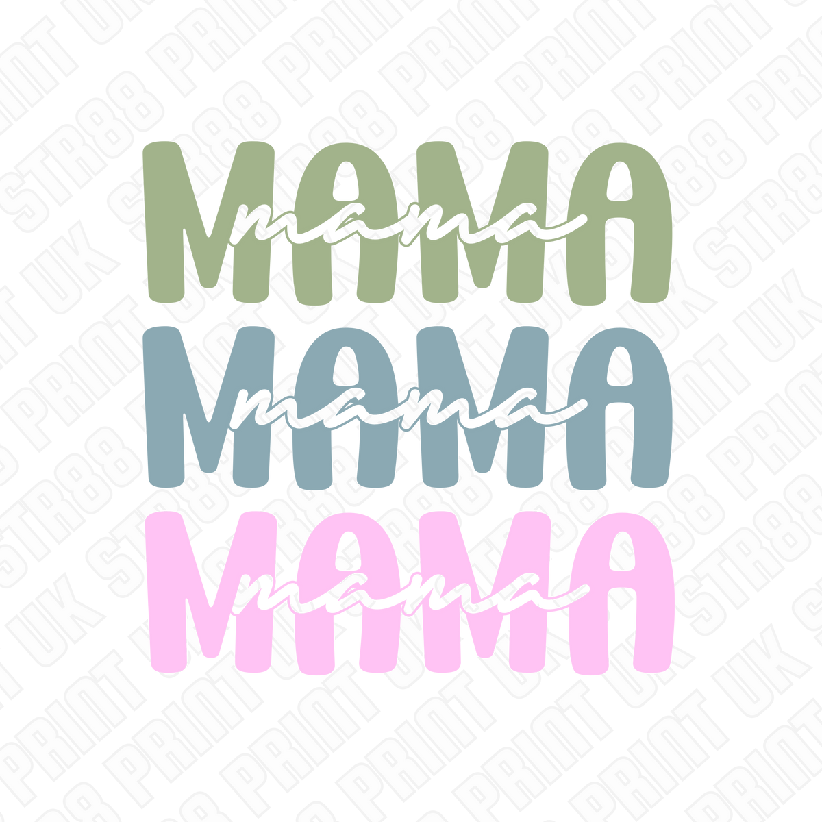 Mama DTF Transfer – Minimal Pastel Ready to Press Design